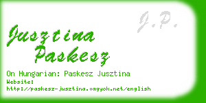 jusztina paskesz business card